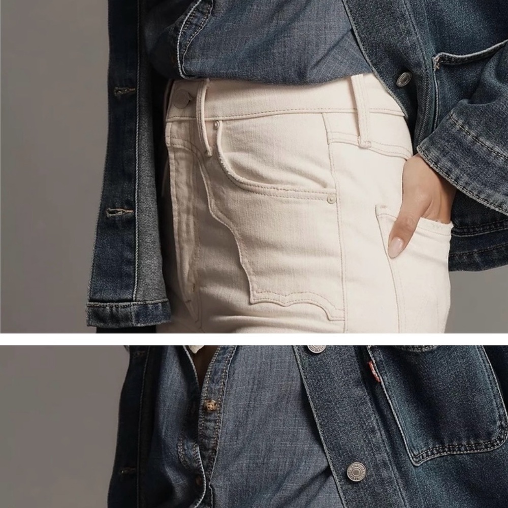 MOTHER Women's Straight Leg Jeans in Cream - Picture 12 of 13